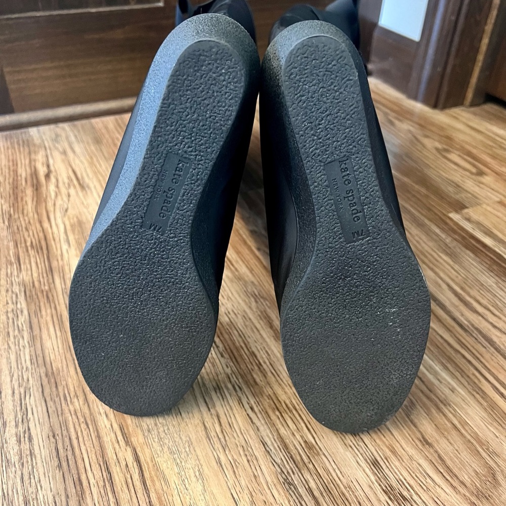 Kate Spade Cagney black nylon wedge boots - size 7 - Picture 5 of 8